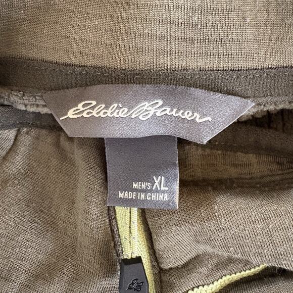 Eddie Bauer Men’s XL Fleece Lined Free Heat Green 1/4 Zip Shirt Thumb Holes - Picture 12 of 16